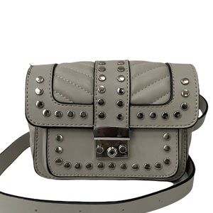 Lexie & Abbie Taupe Vegan Leather Fanny Pack Studded Adjustable Strap